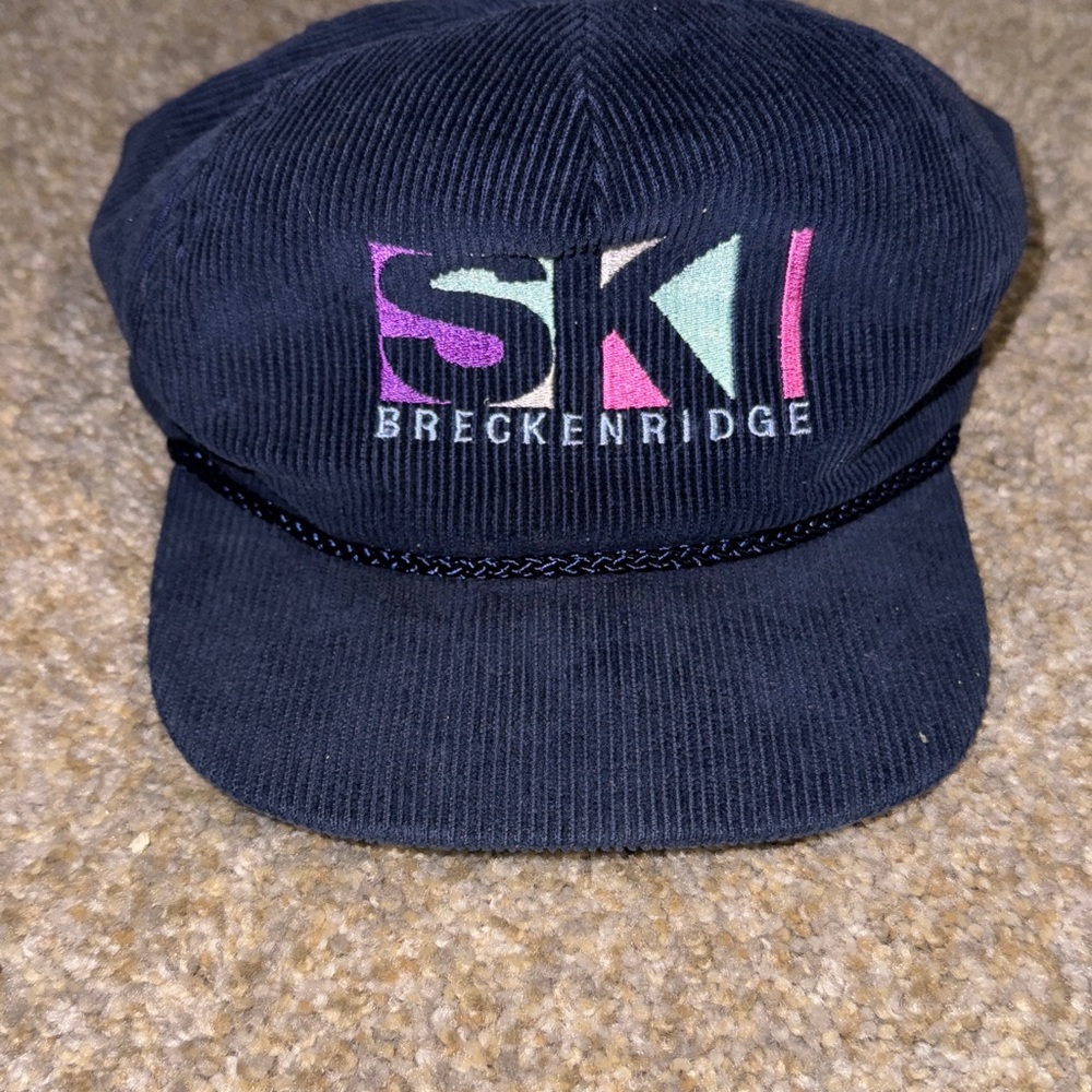 VINTAGE SKI Breckenridge Blue Corduroy Hat